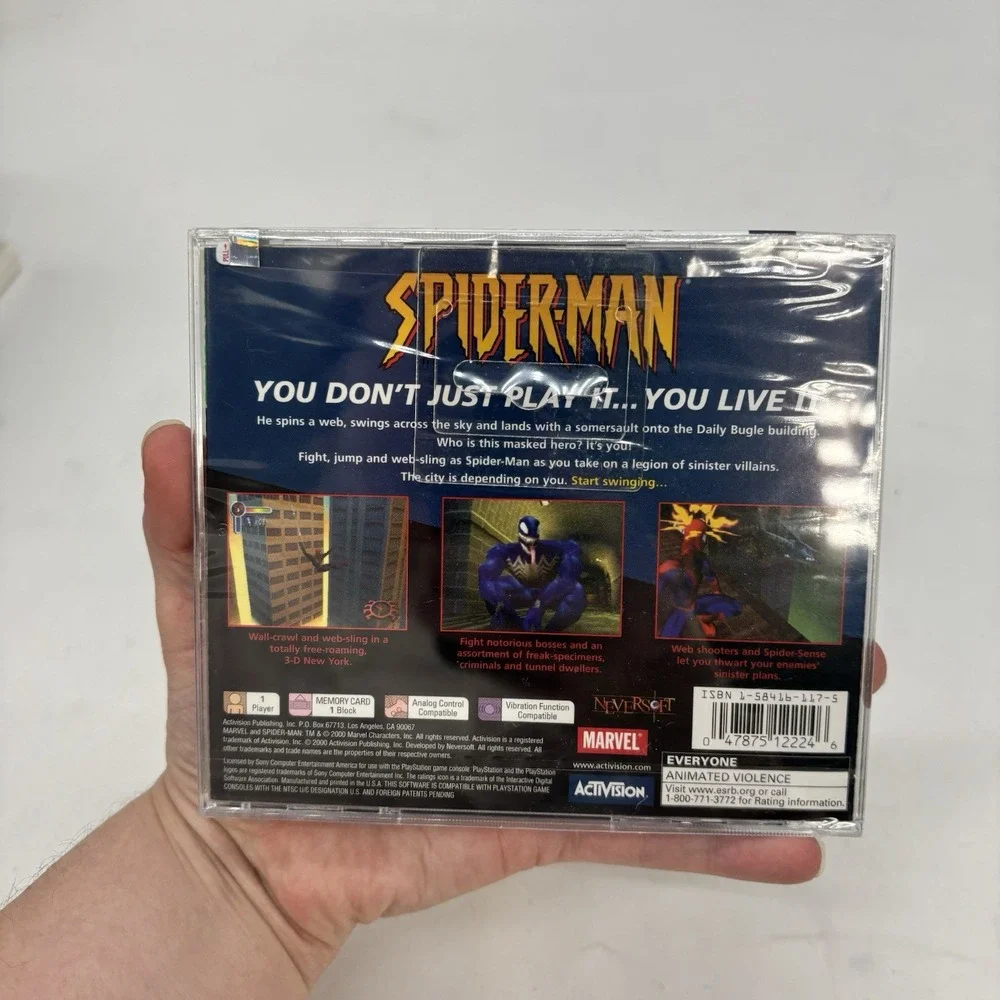 Spider-Man (SONY PlayStation 1, 2000) PS1 PSX Batman COMPLETE PRISTINE NEW MINT